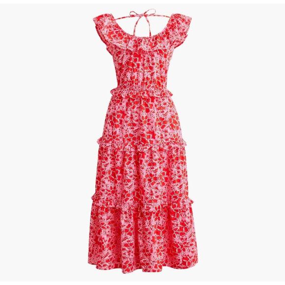 J.Crew Azalea Belvedere Ruffle Floral Sundress Size 0 - Picture 2 of 6